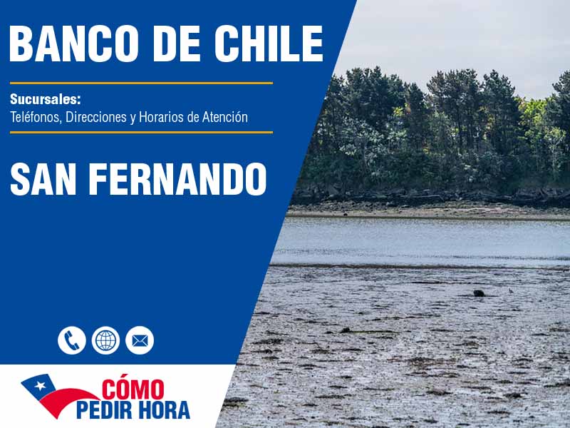 Sucursales del Banco de Chile en San Fernando - Telfonos y Horarios