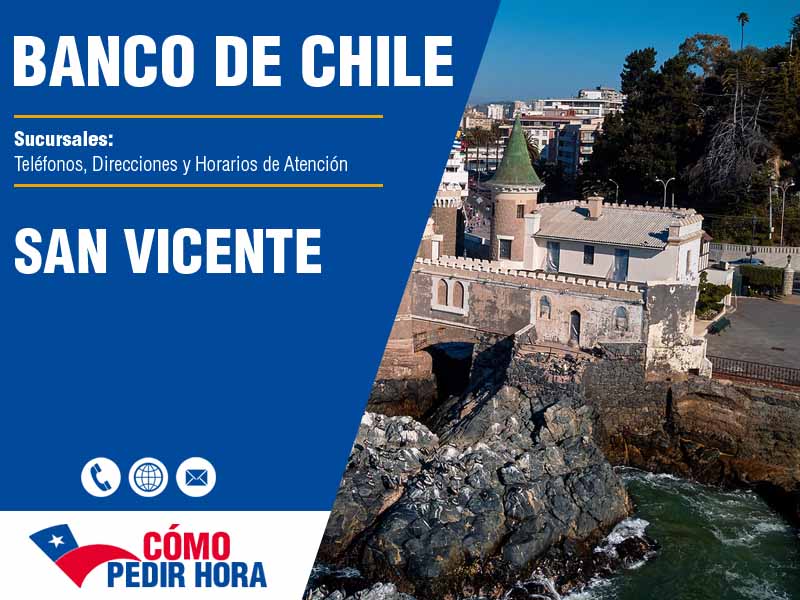 Sucursales del Banco de Chile en San Vicente - Telfonos y Horarios
