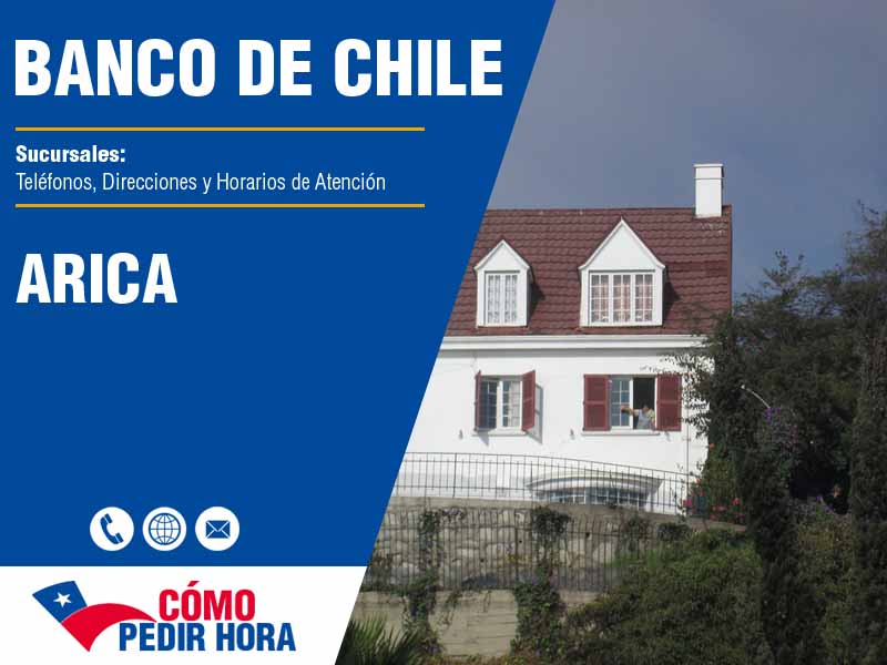 Sucursales del Banco de Chile en Arica - Telfonos y Horarios