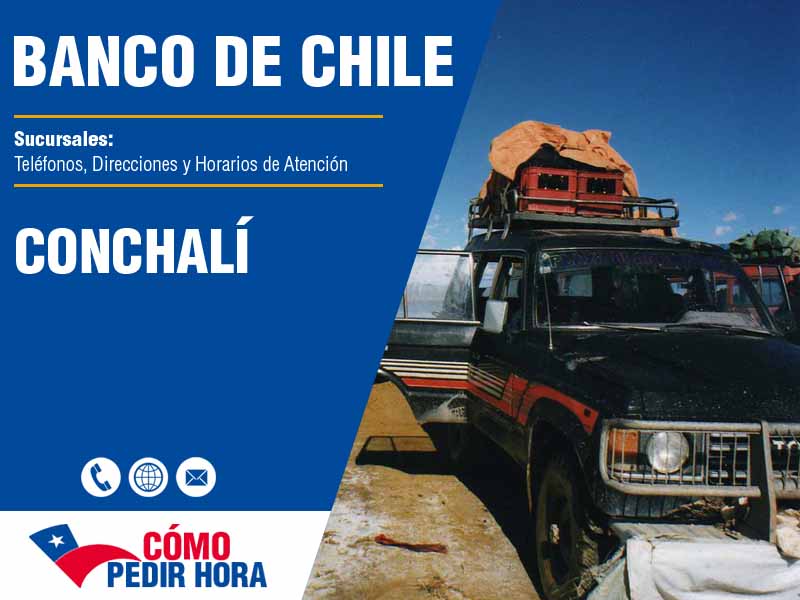 Sucursales del Banco de Chile en Conchalí - Telfonos y Horarios