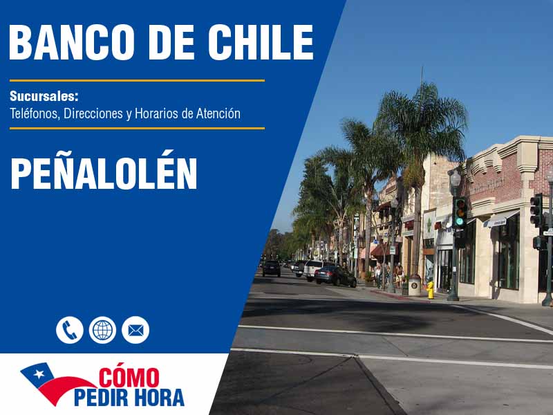 Sucursales del Banco de Chile en Peñalolén - Telfonos y Horarios
