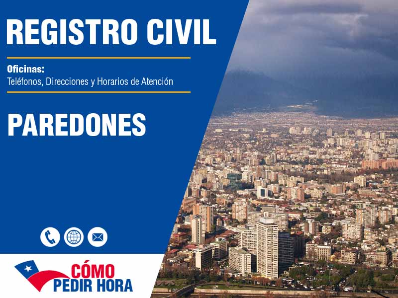 Oficinas del Registro Civil en Paredones - Telfonos y Horarios