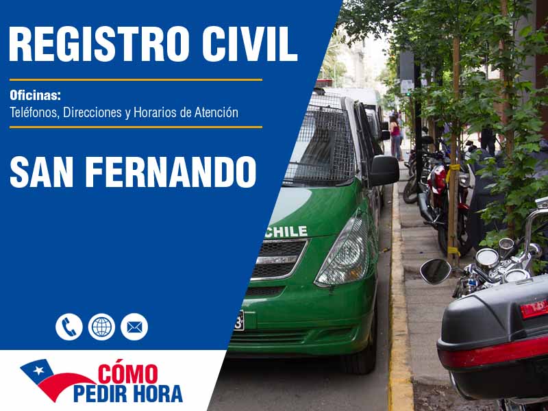 Oficinas del Registro Civil en San Fernando - Telfonos y Horarios