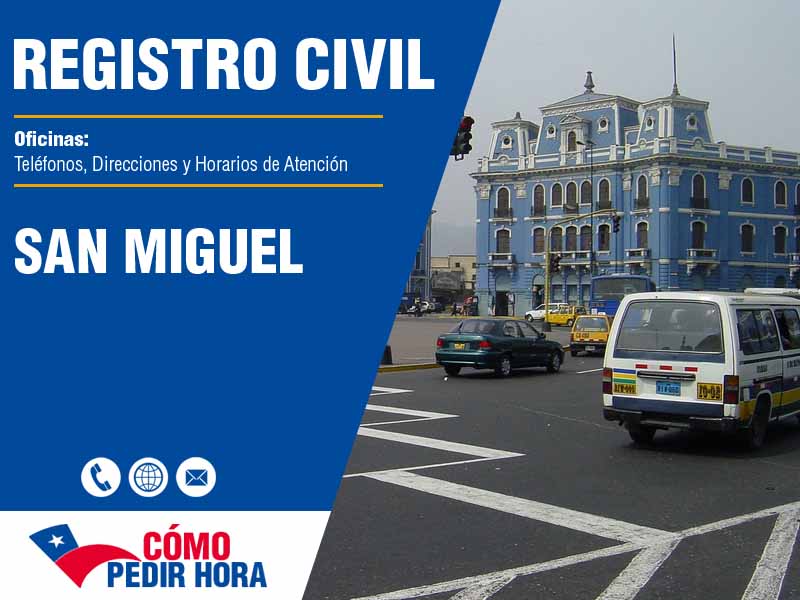 Oficinas del Registro Civil en San Miguel - Telfonos y Horarios