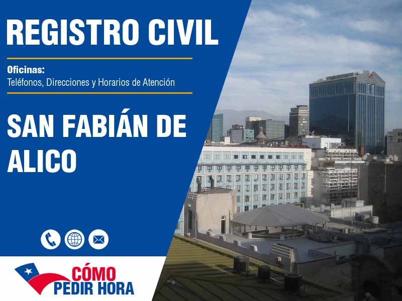 Oficinas del Registro Civil en San Fabián de Alico - Telfonos y Horarios