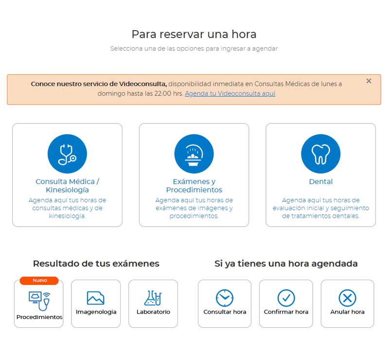 Reservar hora online IntegraMédica