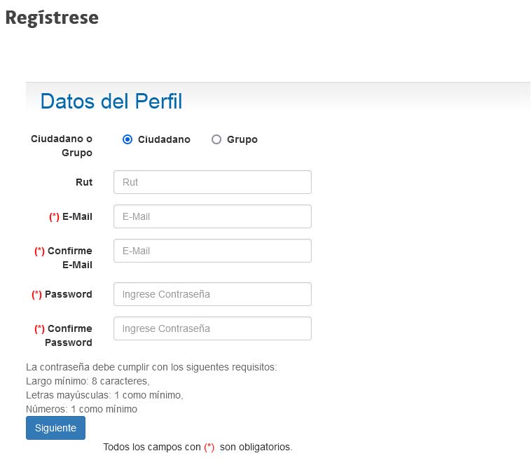 Registro en la web de Minvu